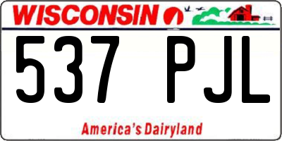 WI license plate 537PJL