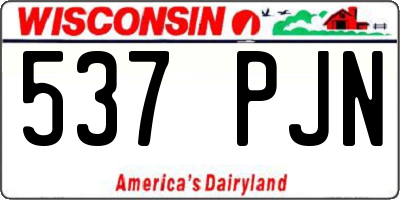 WI license plate 537PJN