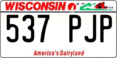 WI license plate 537PJP