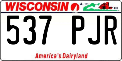 WI license plate 537PJR
