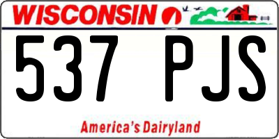 WI license plate 537PJS