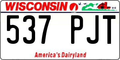 WI license plate 537PJT