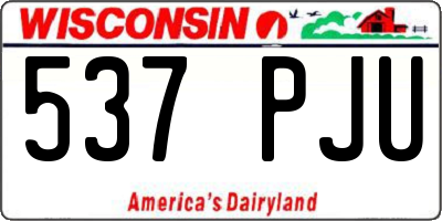 WI license plate 537PJU