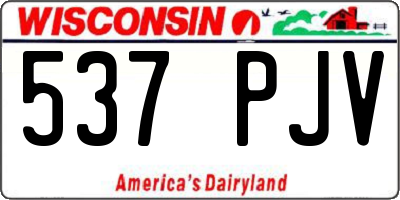 WI license plate 537PJV