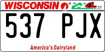 WI license plate 537PJX