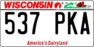 WI license plate 537PKA