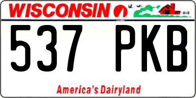 WI license plate 537PKB
