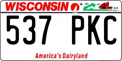 WI license plate 537PKC
