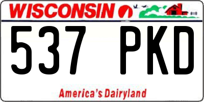 WI license plate 537PKD