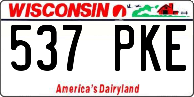 WI license plate 537PKE