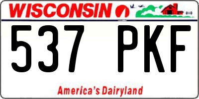WI license plate 537PKF