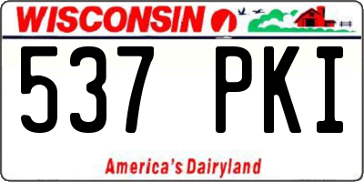 WI license plate 537PKI