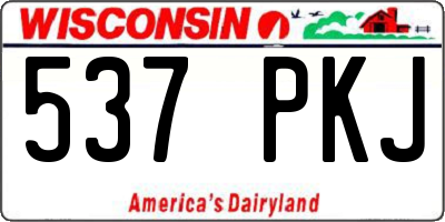 WI license plate 537PKJ