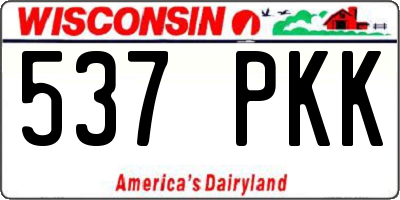 WI license plate 537PKK