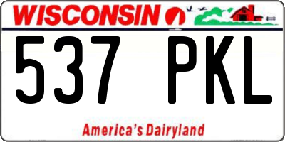 WI license plate 537PKL