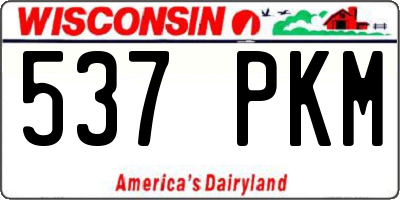 WI license plate 537PKM