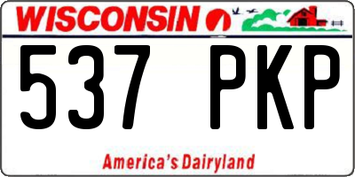 WI license plate 537PKP