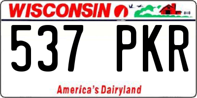 WI license plate 537PKR
