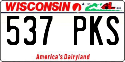 WI license plate 537PKS