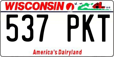 WI license plate 537PKT