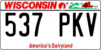 WI license plate 537PKV