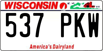 WI license plate 537PKW