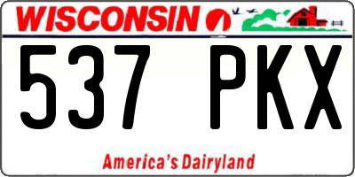 WI license plate 537PKX