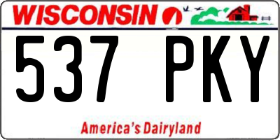 WI license plate 537PKY