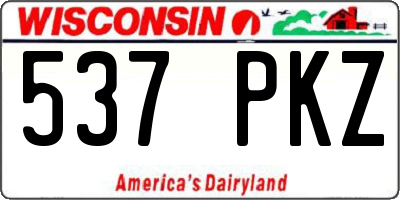 WI license plate 537PKZ