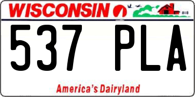 WI license plate 537PLA