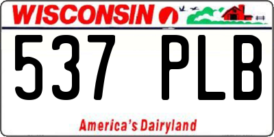 WI license plate 537PLB