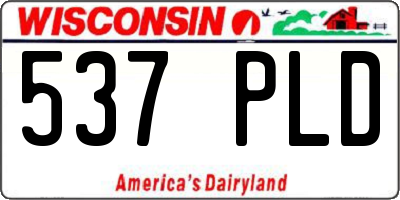 WI license plate 537PLD