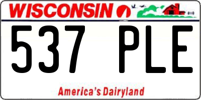 WI license plate 537PLE