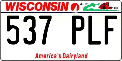 WI license plate 537PLF