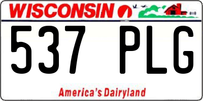 WI license plate 537PLG