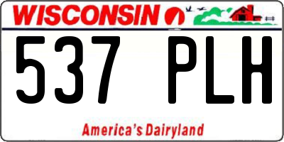 WI license plate 537PLH
