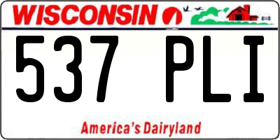 WI license plate 537PLI