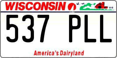 WI license plate 537PLL