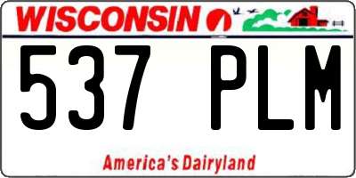 WI license plate 537PLM