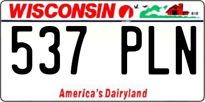 WI license plate 537PLN