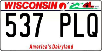 WI license plate 537PLQ