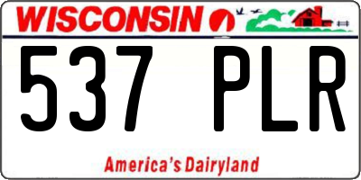 WI license plate 537PLR