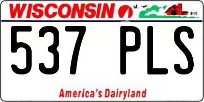 WI license plate 537PLS