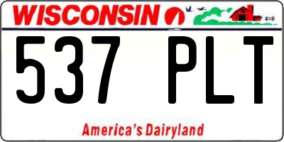 WI license plate 537PLT