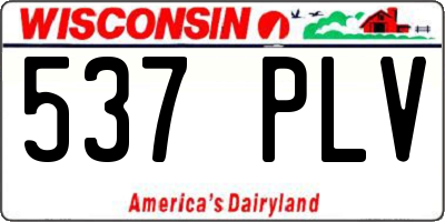 WI license plate 537PLV