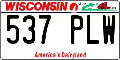 WI license plate 537PLW