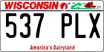 WI license plate 537PLX