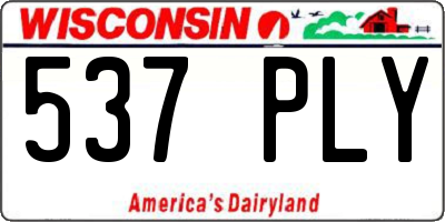 WI license plate 537PLY