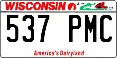 WI license plate 537PMC