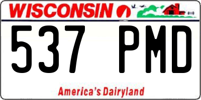 WI license plate 537PMD